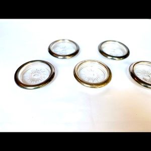 Vintage, Retro Glass and Silver Coasters